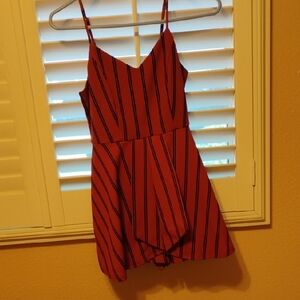 Red Striped Sleeveless Dress